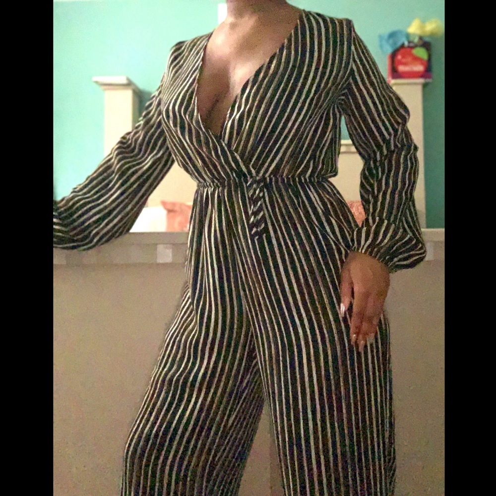 Akira Chicago Stripes Jumpsuit